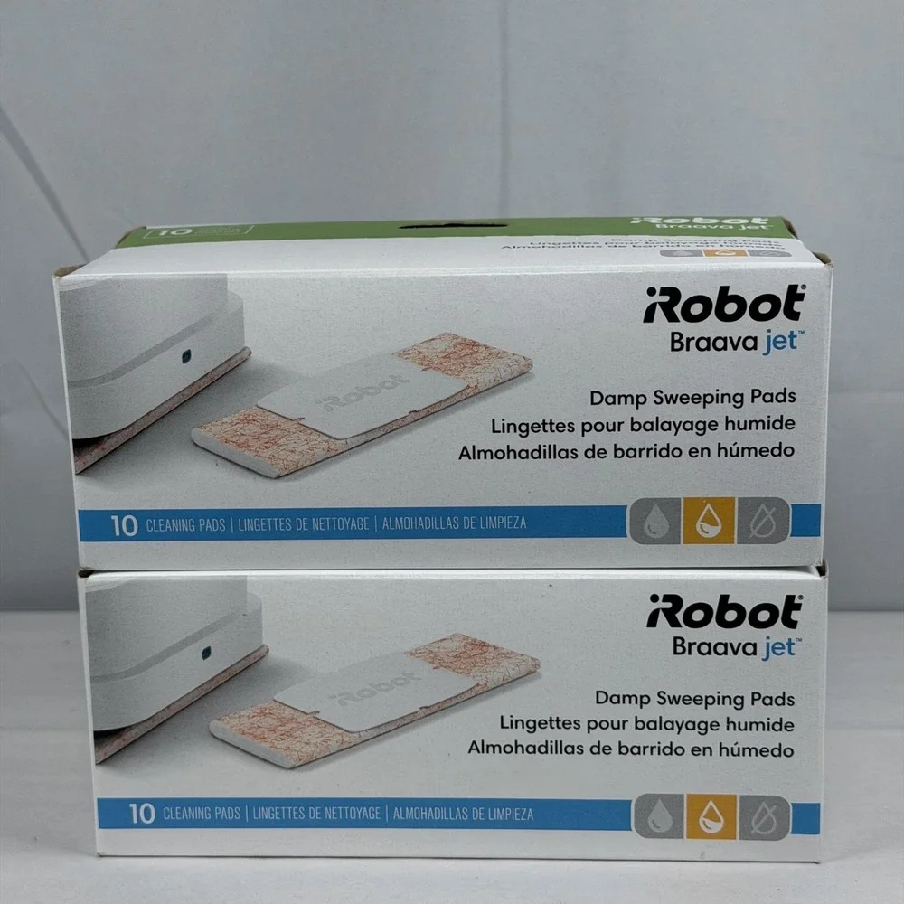 Lot of 2 - 10pk iRobot Braava Jet Genuine Damp Sweeping Pads 4657841 / New